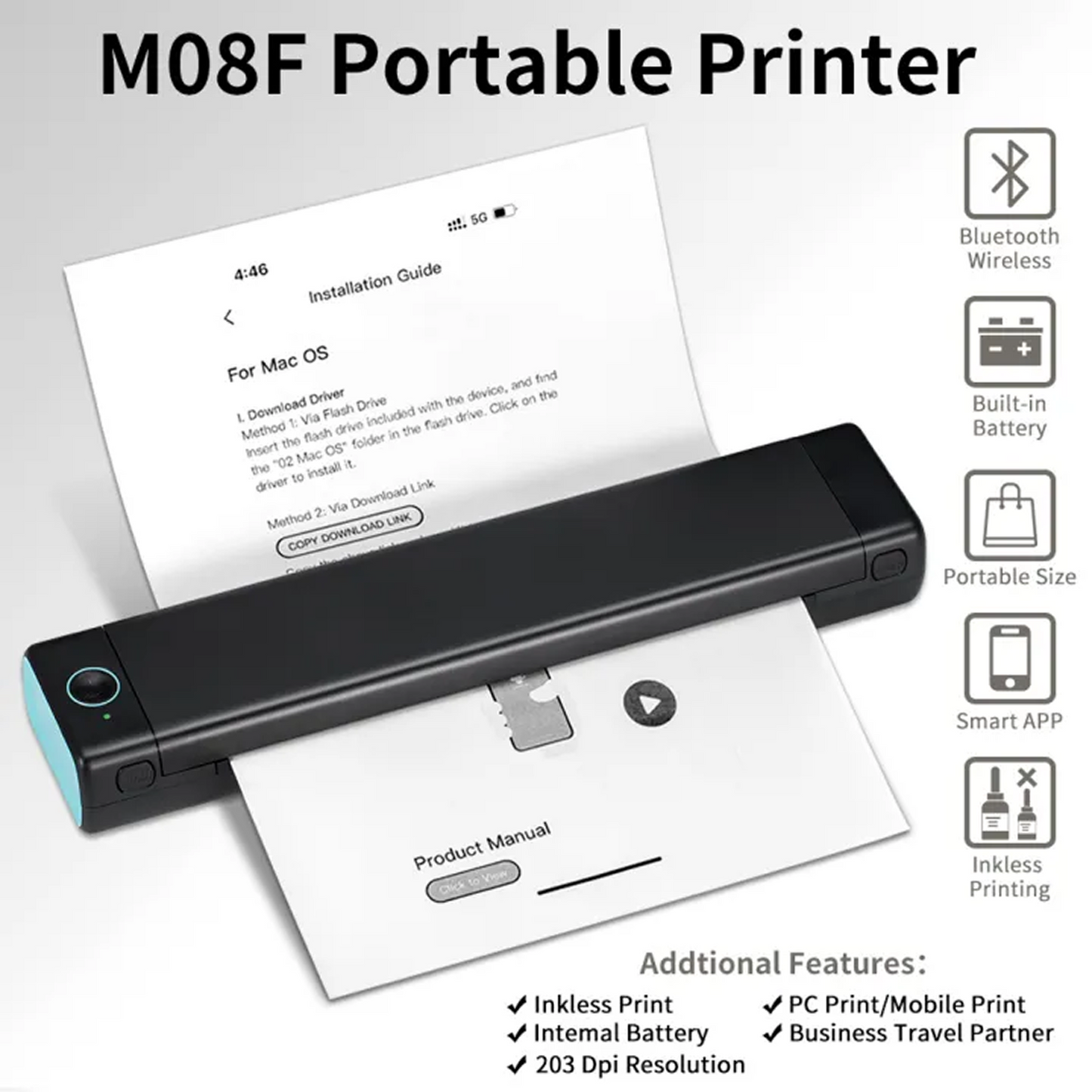MobiPrint Pro™ - Wireless Portable Printer
